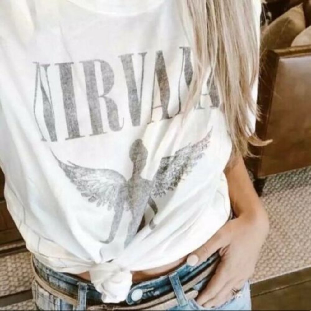 Nirvana Band Tour Vintage Graphic T-Shirt Tee